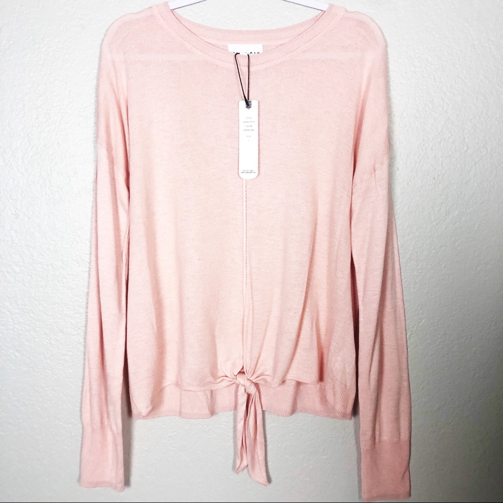 NWT Sweater with Tie knot Pink L